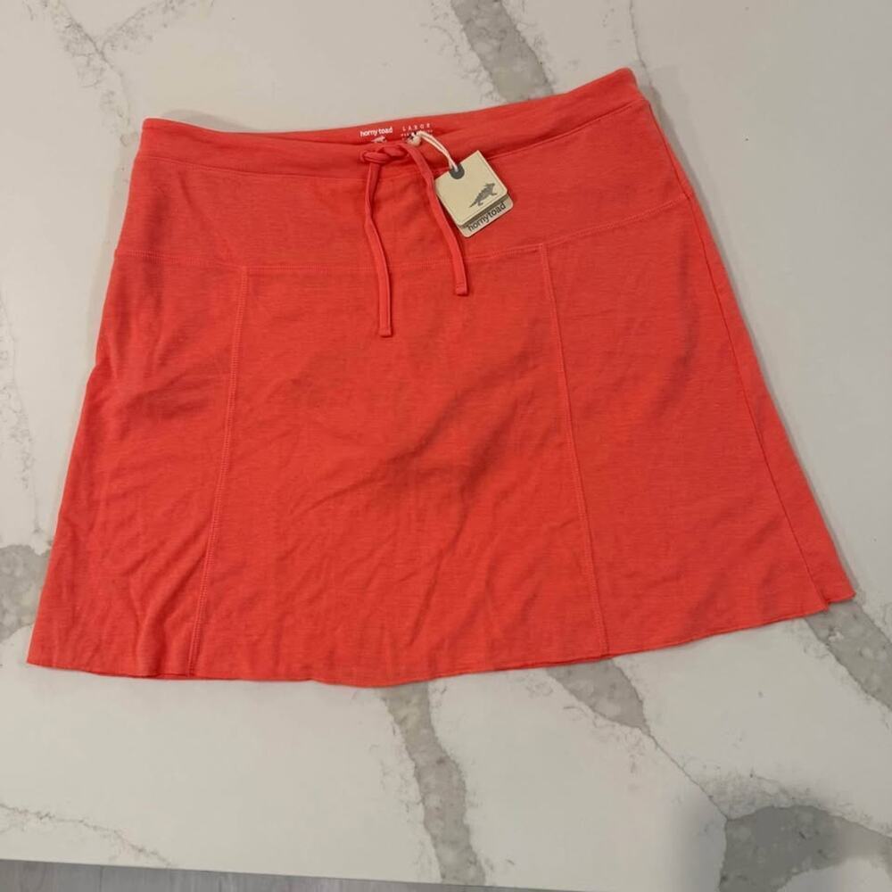 Horny Toad NWT Sereena Skort Womens Large Orange Stretch Drawstring ElasticWaist